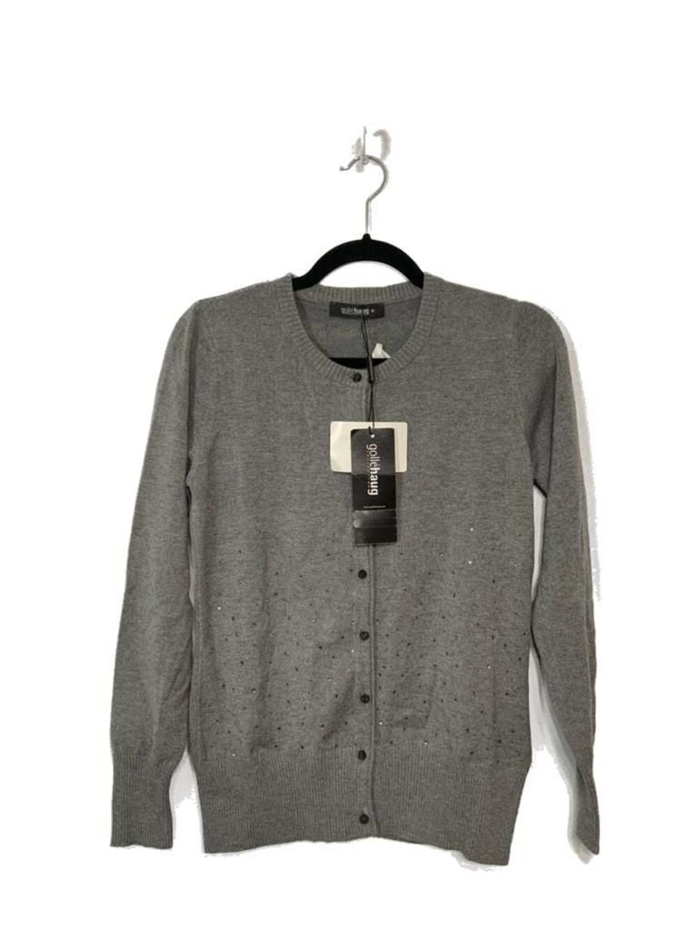 GolleHaug Gray Rhinestone Cardigan Sweater, NWT, European Size 36